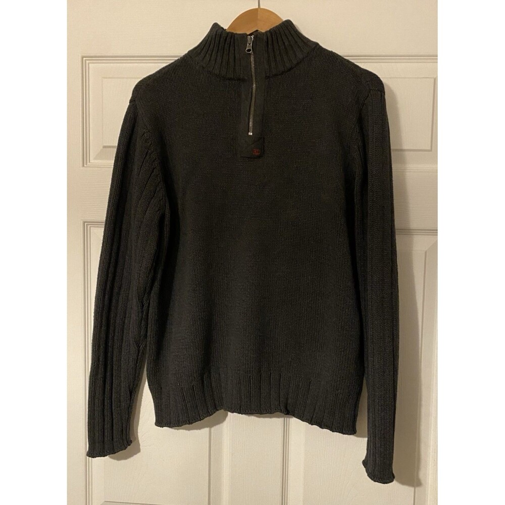 Polo Jeans Co Ralph Lauren Gray 1/4 zip pullover Sweater size Large